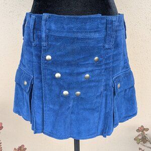 💜Utilikilts Blue Corduroy Micro-Mini Kilt - Size M (32")